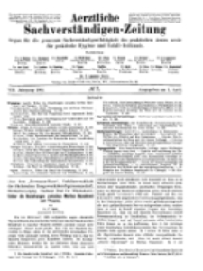 Aerztliche Sachverständigen-Zeitung, 8. Jg. 1. April 1902, No 7.