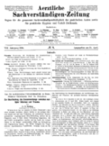 Aerztliche Sachverständigen-Zeitung, 8. Jg. 15. April 1902, No 8.