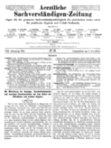 Aerztliche Sachverständigen-Zeitung, 8. Jg. 1. November 1902, No 21.