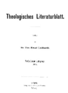 Theologisches Literaturblatt, 1895 (Inhaltsverzeichniß)