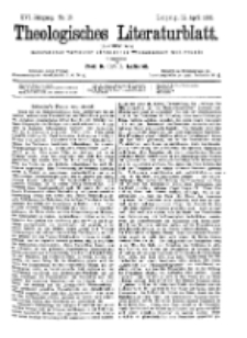 Theologisches Literaturblatt, 19. April 1895, Nr 16.
