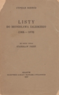 Listy do Bronisława Zaleskiego (1866-1879)