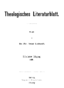 Theologisches Literaturblatt, 1896 (Inhaltsverzeichniß)