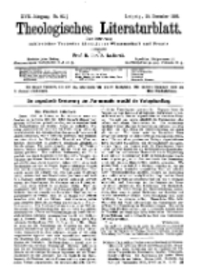 Theologisches Literaturblatt, 25. Dezember 1896, Nr 52.