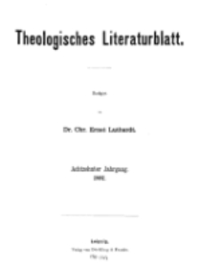 Theologisches Literaturblatt, 1897 (Inhaltsverzeichniß)