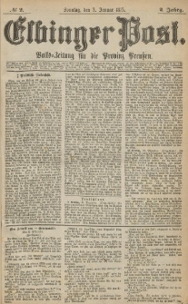 Elbinger Post, Nr. 2, Sonntag 3 Januar 1875, 2 Jh