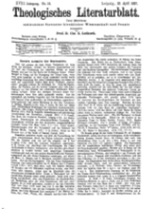 Theologisches Literaturblatt, 23. April 1897, Nr 16.