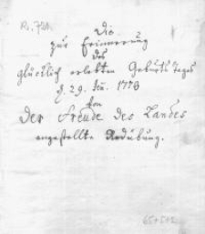 Die zur Erinnerung des Geburstages Friedrichs II