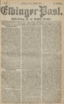 Elbinger Post, Nr. 6, Freitag 8 Januar 1875, 2 Jh