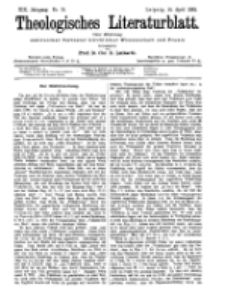 Theologisches Literaturblatt, 15. April 1898, Nr 15.