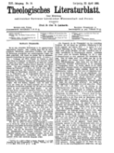 Theologisches Literaturblatt, 22. April 1898, Nr 16.