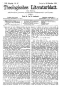Theologisches Literaturblatt, 25. November 1898, Nr 47.
