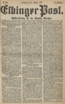 Elbinger Post, Nr. 12, Freitag 15 Januar 1875, 2 Jh