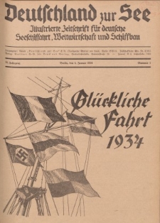 Deutschland zur See, 19. Jg. 1. Januar 1934, Nummer 1.