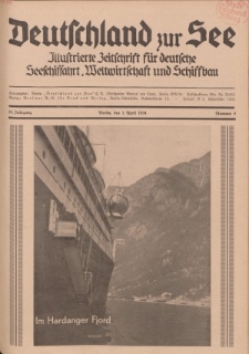 Deutschland zur See, 19. Jg. 1. April 1934, Nummer 4.