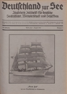 Deutschland zur See, 18. Jg. 1. August 1933, Nummer 8.