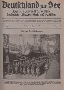 Deutschland zur See, 18. Jg. 1. September 1933, Nummer 9.