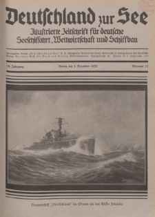 Deutschland zur See, 18. Jg. 1. Dezember 1933, Nummer 12.