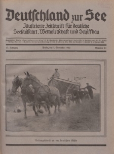 Deutschland zur See, 17. Jg. 1. November 1932, Nummer 11.
