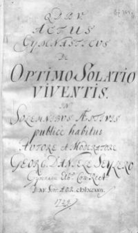De optimo solatio viventis