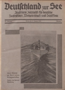 Deutschland zur See, 16. Jg. 15. Januar 1931, Nummer 1.