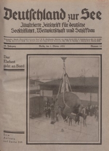 Deutschland zur See, 16. Jg. 1. Oktober 1931, Nummer 10.