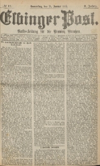 Elbinger Post, Nr. 17, Donnerstag 21 Januar 1875, 2 Jh