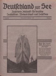 Deutschland zur See, 15. Jg. 15. Februar 1930, Nummer 2.