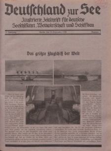 Deutschland zur See, 15. Jg. 15. September 1930, Nummer 9.