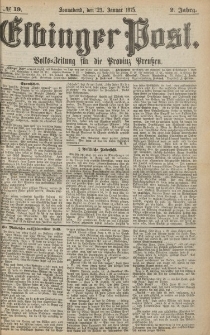 Elbinger Post, Nr. 19, Sonnabend 23 Januar 1875, 2 Jh