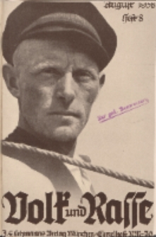 Volk und Rasse, 13. Jg. August 1938, Heft 8.