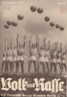 Volk und Rasse, 14. Jg. September 1939, Heft 9.