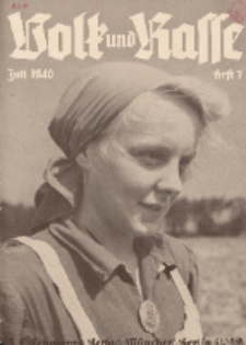 Volk und Rasse, 15. Jg. Juli 1940, Heft 7.