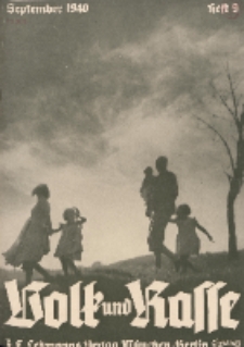 Volk und Rasse, 15. Jg. September 1940, Heft 9.