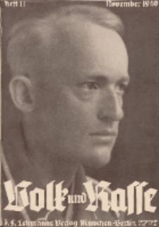 Volk und Rasse, 15. Jg. November 1940, Heft 11.