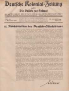 Deutsche Kolonial-Zeitung, 46. Jg. 1. November 1934, Heft 11.