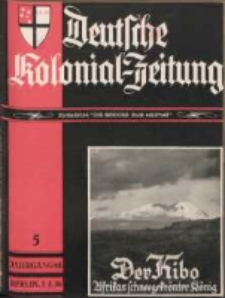 Deutsche Kolonial-Zeitung, 48. Jg. 1. Mai 1936, Heft 5.