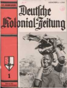 Deutsche Kolonialzeitung, 52. Jg. 1. Januar 1940, Heft 1.