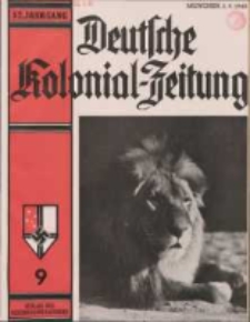 Deutsche Kolonialzeitung, 52. Jg. 1. September 1940, Heft 9.