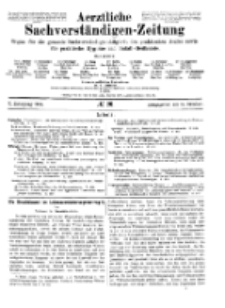 Aerztliche Sachverständigen-Zeitung, 10. Jg. 15. Oktober 1904, No 20.