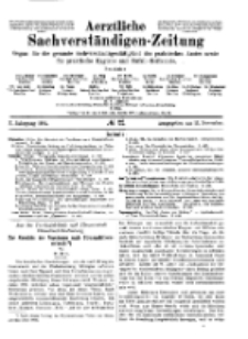 Aerztliche Sachverständigen-Zeitung, 10. Jg. 15. November 1904, No 22.