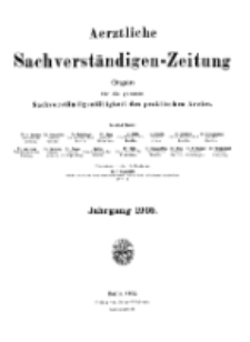 Aerztliche Sachverständigen-Zeitung, (Sachregister und Autorenregister) 11. Jg. 1905