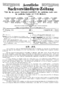 Aerztliche Sachverständigen-Zeitung, 11. Jg. 1. Januar 1905, No 1.