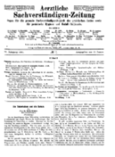 Aerztliche Sachverständigen-Zeitung, 11. Jg. 15. Januar 1905, No 2.