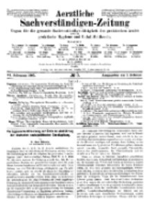 Aerztliche Sachverständigen-Zeitung, 11. Jg. 1. Februar 1905, No 3.