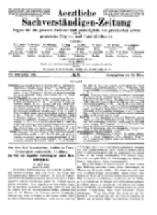 Aerztliche Sachverständigen-Zeitung, 11. Jg. 15. März 1905, No 6.