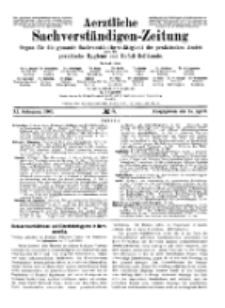 Aerztliche Sachverständigen-Zeitung, 11. Jg. 15. April 1905, No 8.