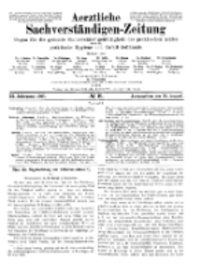 Aerztliche Sachverständigen-Zeitung, 11. Jg. 15. August 1905, No 16.