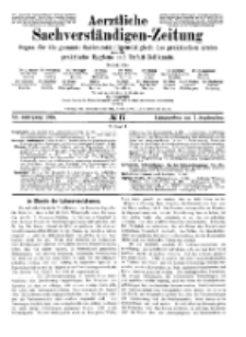 Aerztliche Sachverständigen-Zeitung, 11. Jg. 1. September 1905, No 17.