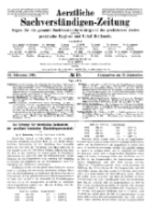Aerztliche Sachverständigen-Zeitung, 11. Jg. 15. September 1905, No 18.